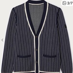 Rhone Men's Navy and Blue Cardigan